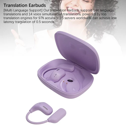 144 Auriculares de Traducción de Idiomas BT 2 Vías Traducción en Tiempo Real Auriculares Fo Kit - Imagen 11 de 24