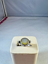 Vintage Sterling silver mother of pearl articulating ring, Size 6.25