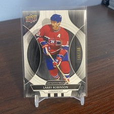 Larry Robinson 2024-25 UD Engrained Icons #45 Montreal Canadiens Ebony /199