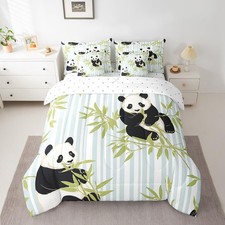 Full Comforter Set 7 Pcs Panda Bedding Set Cute Animal Bed in a Bag for Kids ...