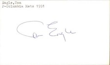 Tom Engle Signed 3x5 Index Card Cut Mets Autograph Den