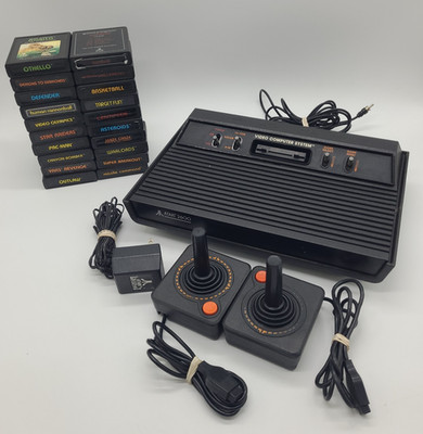 Atari 2600 Darth Vader Console Bundle With Controller's & 20 Games Tested 