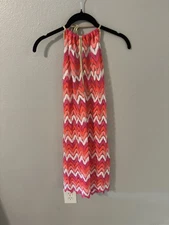 Luli Fama. Never worn. Halter Tie Beach Dress Cover-Up Size S Pink/Multicolor 