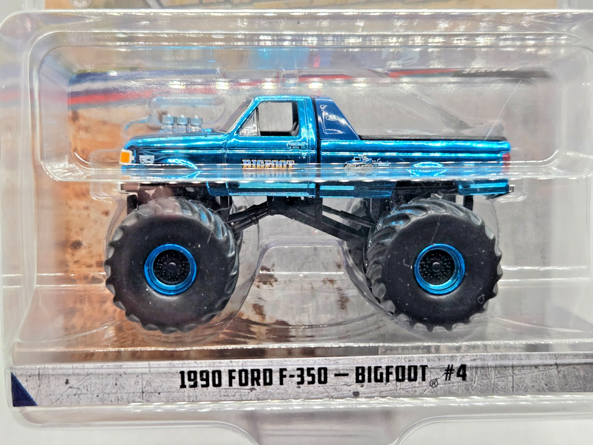 2025 Greenlight 1990 Ford F-350 Bigfoot Blue Chrome CHASE Kings Of
