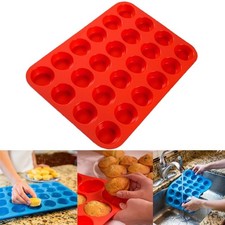 24-Hole Cake Mold Silicone Soap Cookies Cupcake Bakeware Pan Tray Mould Home Min