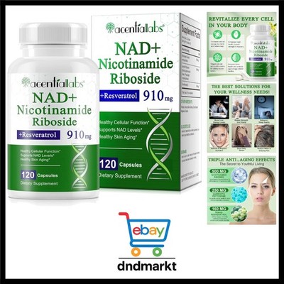 Liposomale NAD+ Kapseln 910 mg   Mit Resveratrol & Quercetin, Hoch bioverfügb...