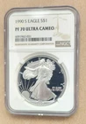 Photo of a 1990-S American Silver Eagle Proof from an eBay listing that sold on Jul 20, 2026