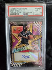2024-25 Topps Chrome Stephon Castle Future Stars Auto Pink BK 50/55 PSA 10