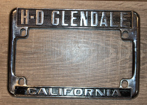 Harley - Davison Motor Cycles License Plate Frame GLENDALE  California