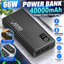 66W 40000mAh Power Bank Fast Charging Charger External Battery PD 20W Portable