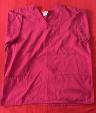 Simply Basic Women  s Scrub Top, X-Large, Mauve, Pockets