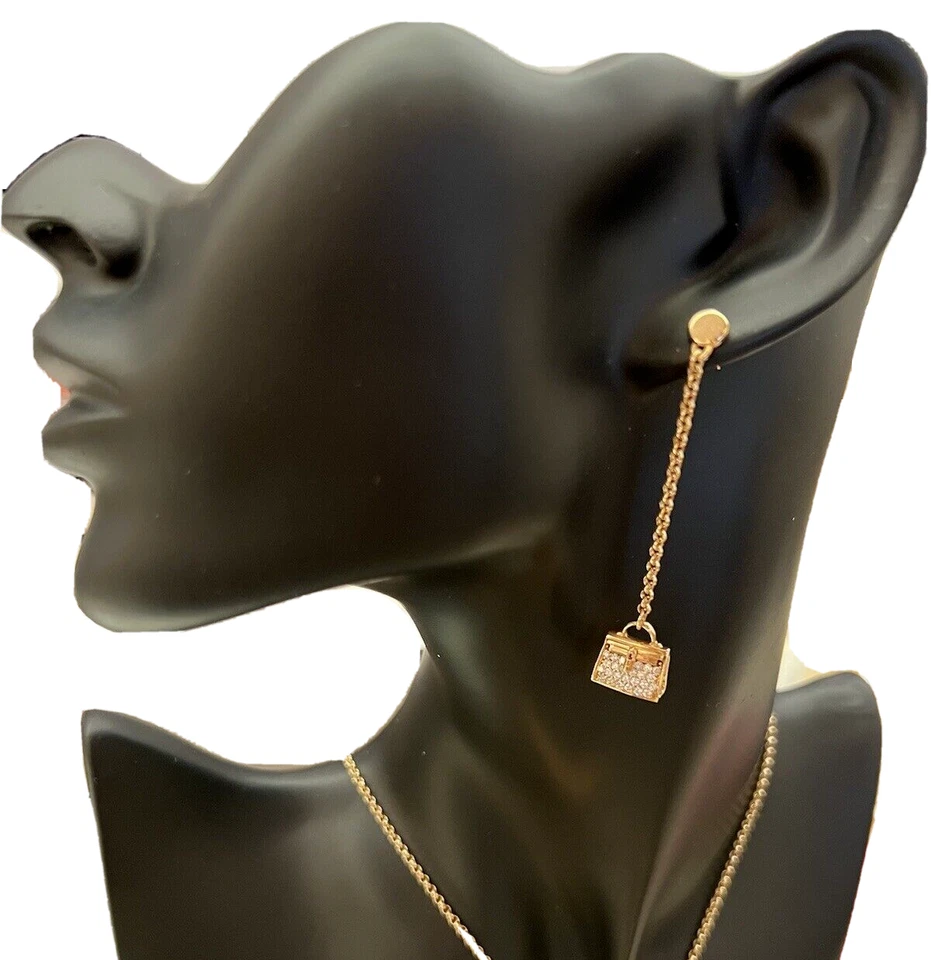 Pendientes Hermes 18K Chaine Amuleto Kelly Diamantes Oro Rosa Nuevos en Caja $10K Foto 4 de 4