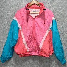 Vntg Marina Bay Womens Sz PL 12/14 Tracksuit 90s Windbreaker Jacket Pants Read