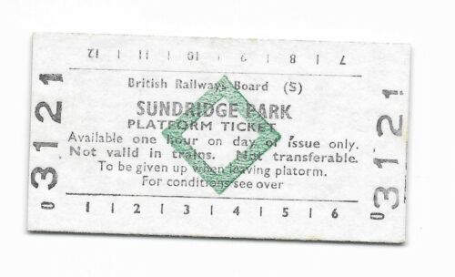 1981 Sundridge Park BRB(S) grün Diamant Plattform Ticket Edmondson Karte BR - Bild 1 von 2