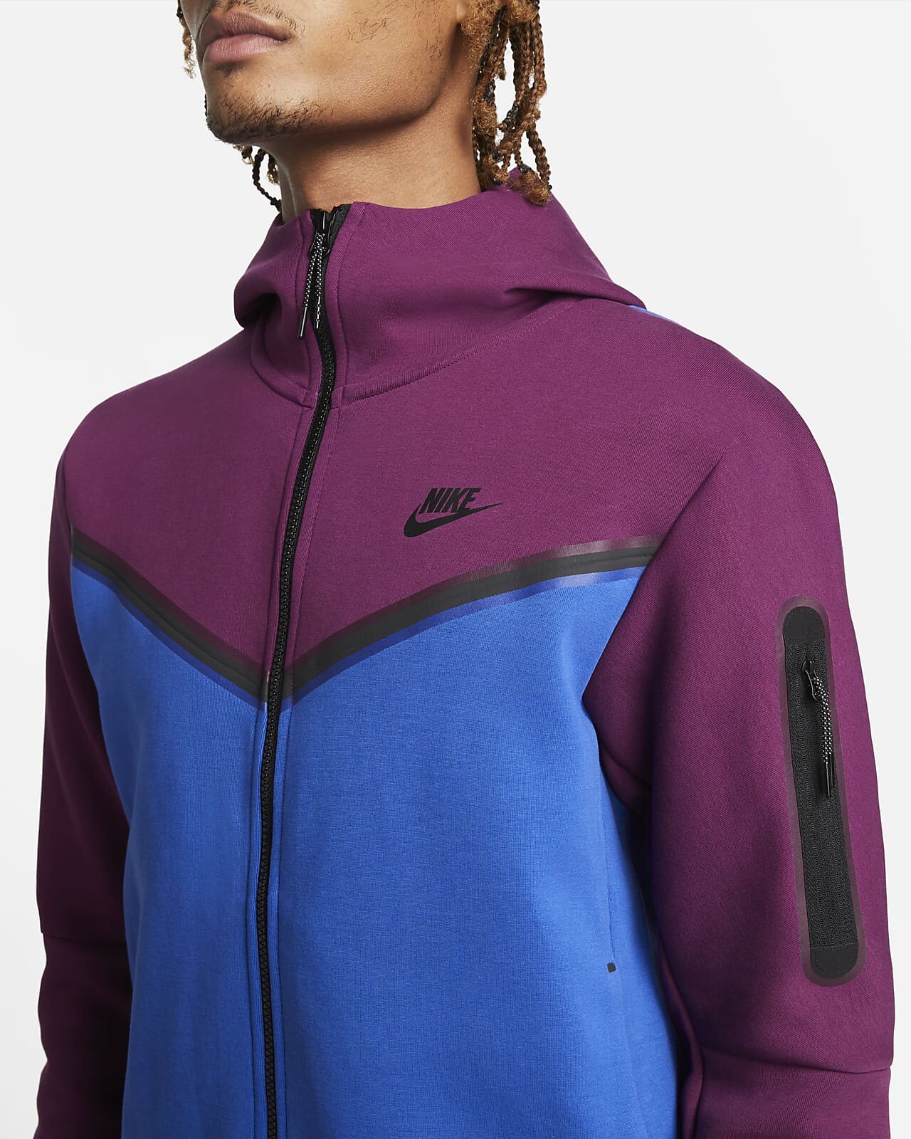 Nike Tech Fleece Dres Medium Sangria Game Royal Black | eBay