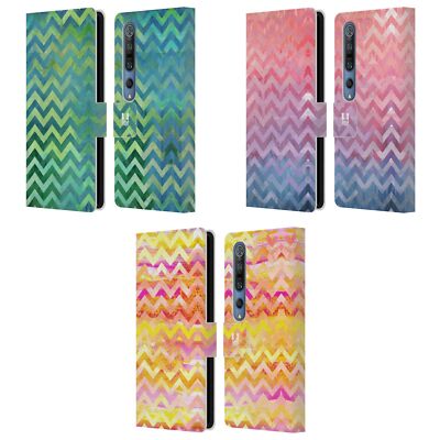 HEAD CASE DESIGNS ZIGZAG AQUARELLE LEATHER BOOK WALLET CASE FOR XIAOMI PHONES