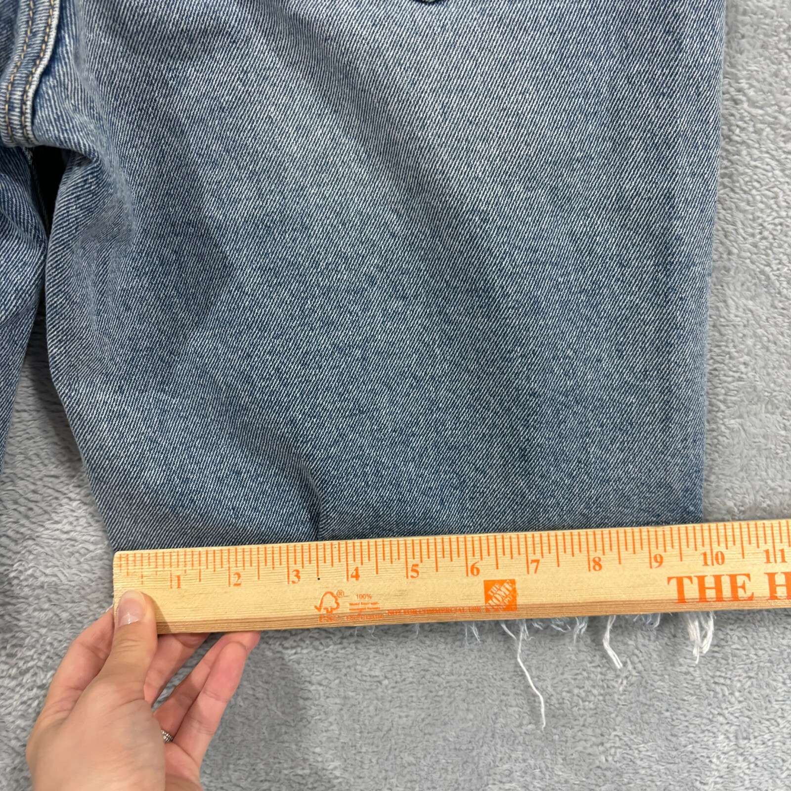 Kancan Shorts Womens 3/25 "Truly High Rise 90's Bermuda Shorts" Distressed Blue