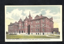 POSTAL VINTAGE DE PEDERNAL MICHIGAN SCHOOL FOR THE DEAF BROWN HALL