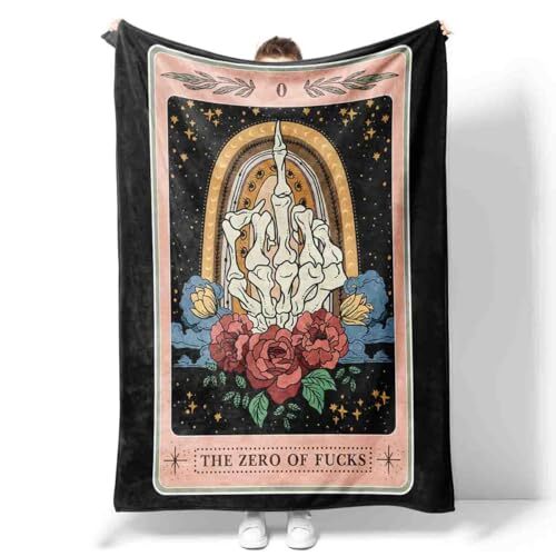 Tarot Blanket Super Soft Flannel Throw Blanket Sofa Bed Fun 50*60 White-black - Picture 2 of 7