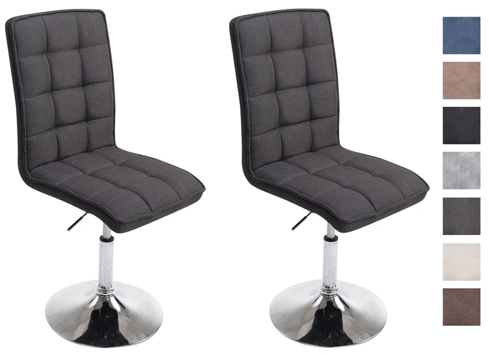 2er Set Design Esszimmerstühle Peking V2 Stoff Drehbare Polsterstühle Mit Lehne - Bild 1 von 1