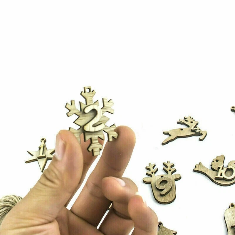 Countdown Hanging Gift Calendar 24PCS Sacks Pouch Bag Christmas  Advent - Image 3 of 4