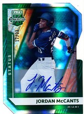 JORDAN MCCANTS 2021 Panini Elite Extra Edition STATUS GREEN DIE-CUT AUTO #/23