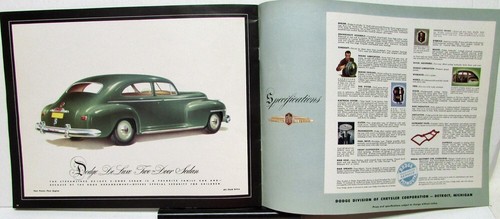 1942 Original Dodge Color Sales Brochure Coupe Brougham Sedan - Picture 8 of 9