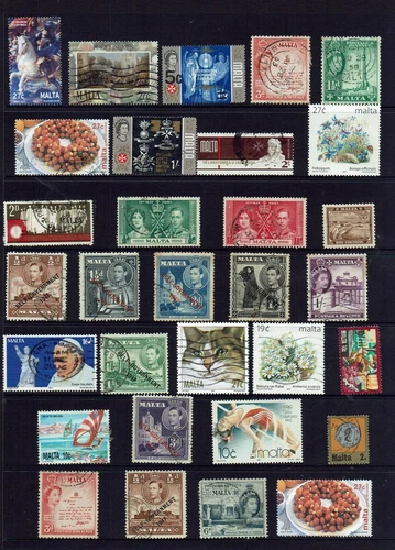 Collection of 31 Stamps  1937  1947 Self Government O/P + Others Malta