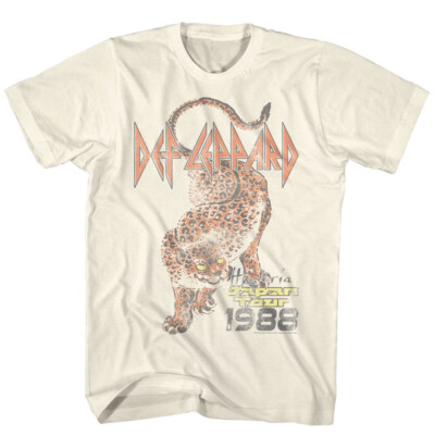 Def Leppard Hysteria Leopard Japan Tour 1988 Men's T Shirt Rock