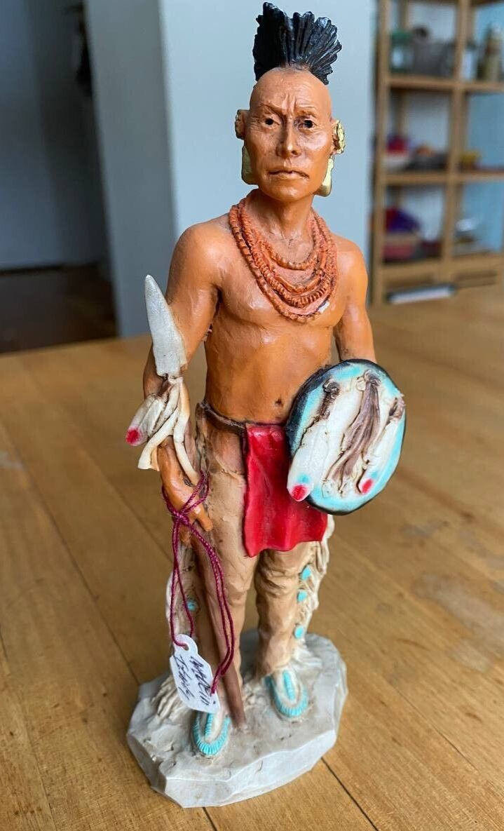Castagna Native American Indian Warrior Figurine 1988 Made in