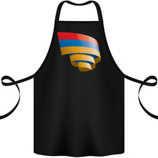 Curled Armenia Flag Armenian Day Football Cotton Apron 100% Organic
