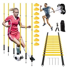 24Pcs Soccer Agility Training Equipment Set Ultimate Agility Poles Cones Ladd...