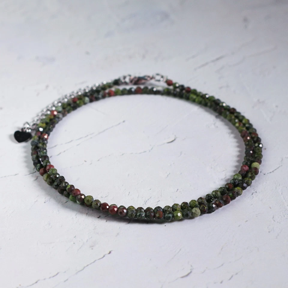 Bloodstone Choker Delicate Stone Beads Necklace Bloodstone Crystal Dainty Choker - Image 2 of 4