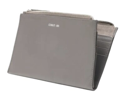 CERRUTI 1881 Damentasche Handtasche Clutch Tasche Leder taupe NEU
