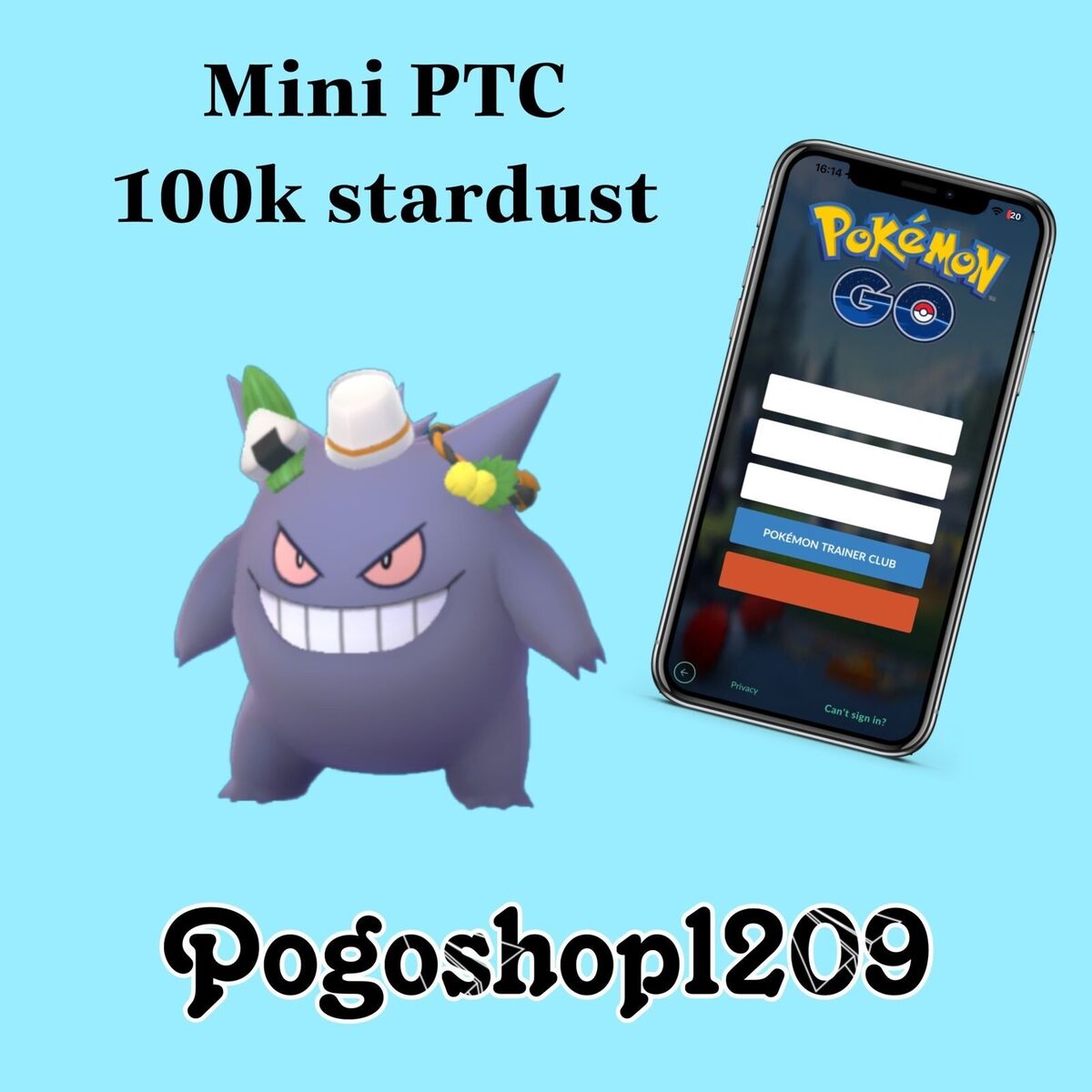 Pokémon Go Shiny Gengar wearing a Tricks & Treats costume - mini act PTC