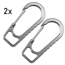 Titanium Alloy Carabiner Spring Snap Hook Clip Key Hold EDC Buckle Tool 2pc