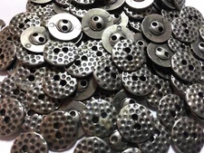 Italian Metal Button Dot Pattern Antique Silver Finish 13/mm & 15mm 1/2" 2hole