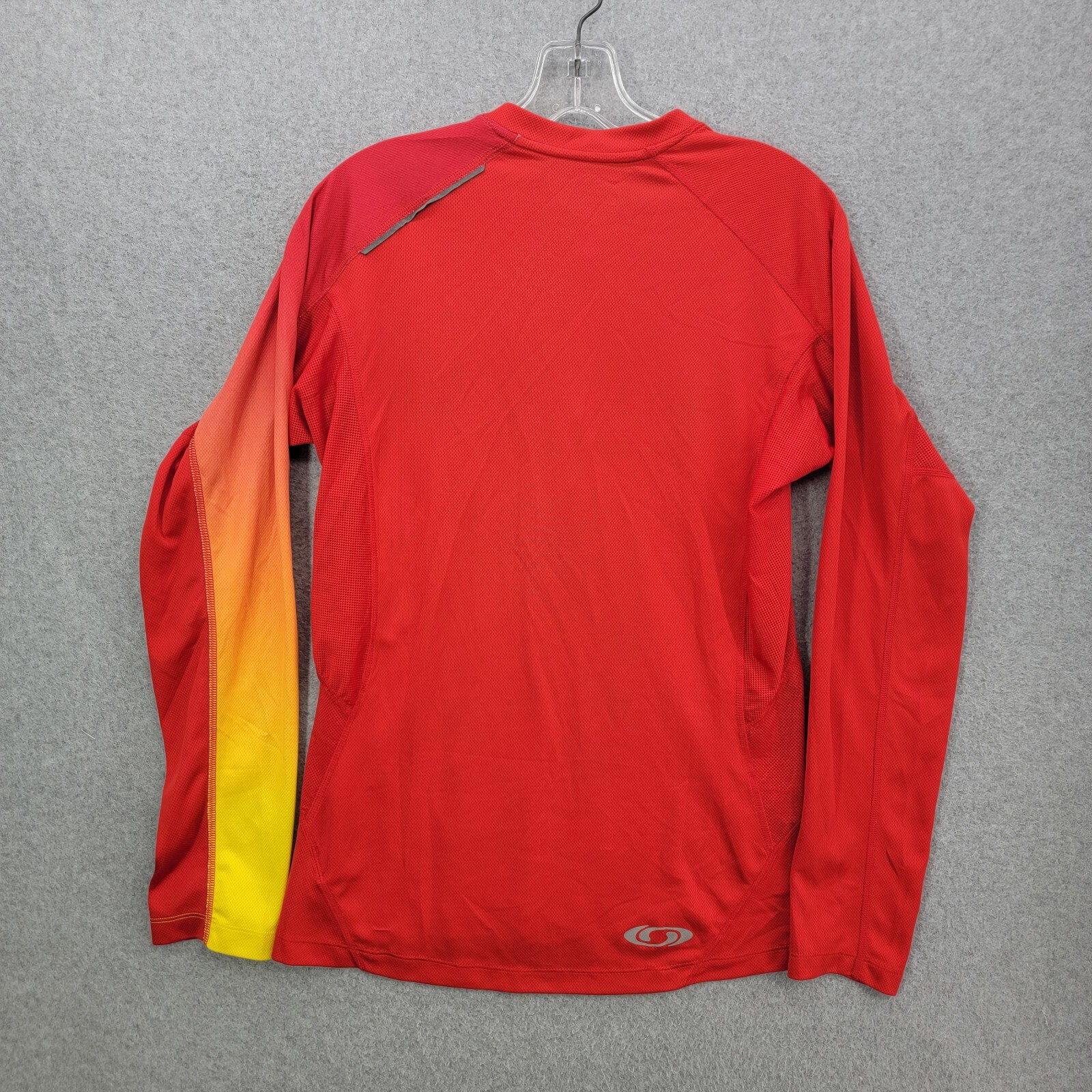 Salomon ACTILITE 1 2 Zip Pullover Camicia Uomo Piccolo Rosso Giallo Traspirante Manica Lunga