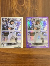 2022 Topps Chrome Update CONNOR JOE BASE & PURPLE REFRACTOR Rockies #USC33