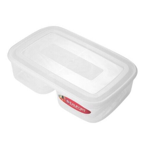 Beaufort 2 Section Food Storage Plastic Kitchen Clear Container with Lid - 1.3L