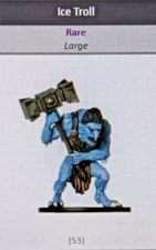 D&D miniatures Aberrations He's as cold as ICE TROLL #53 w/ stat card