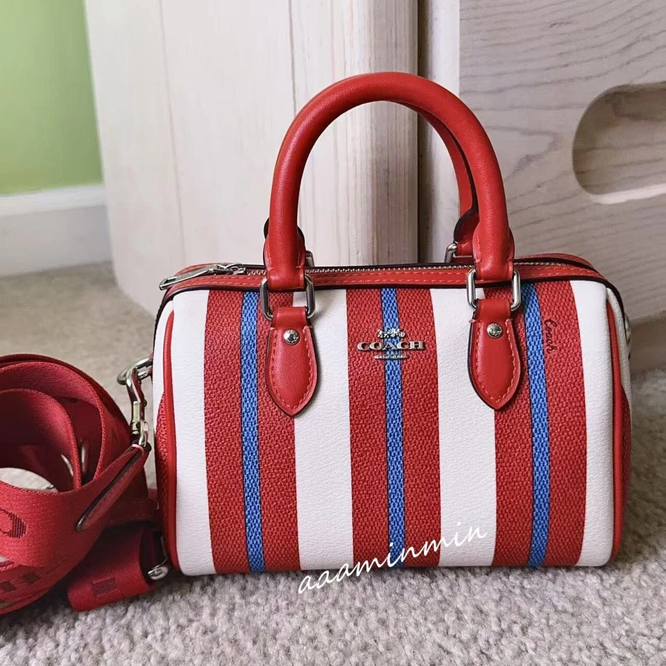 NWT Coach Mini Rowan Crossbody With Stripe Print$350  CT805