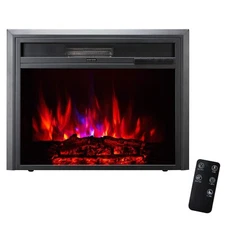 XBrand 32 Inch Insert Electric Fireplace Heater with Remote Control, LED Roll...