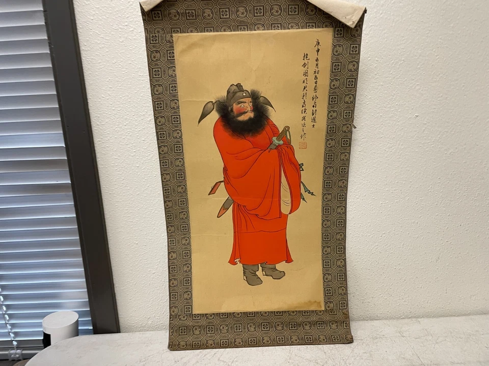 2件装幽灵战士中奎中国壁卷手绘艺术品22X12厘米 — 第 2/4 张图片