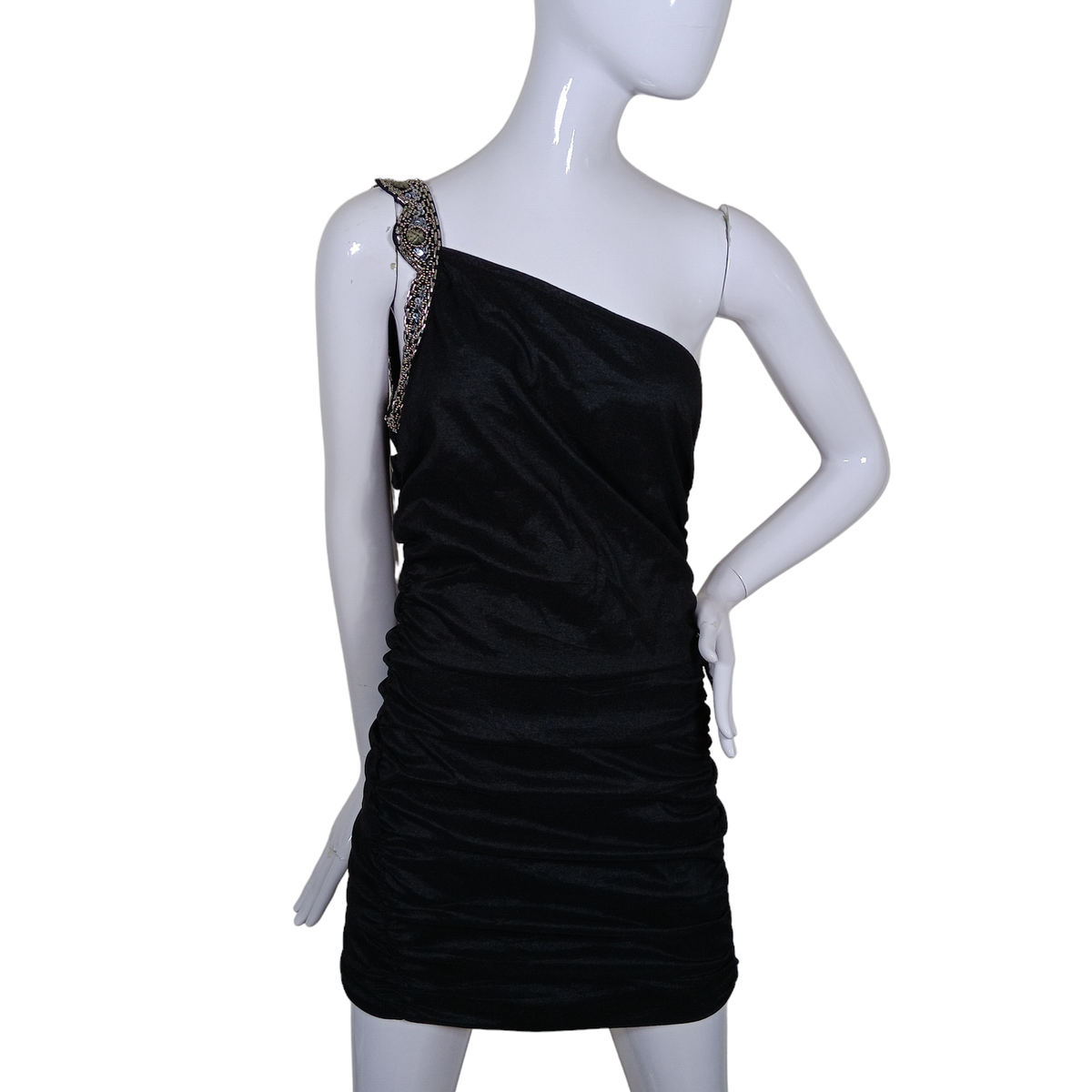 black shirred mini dress Garden Kisses Shirred Mini Dress main image 1