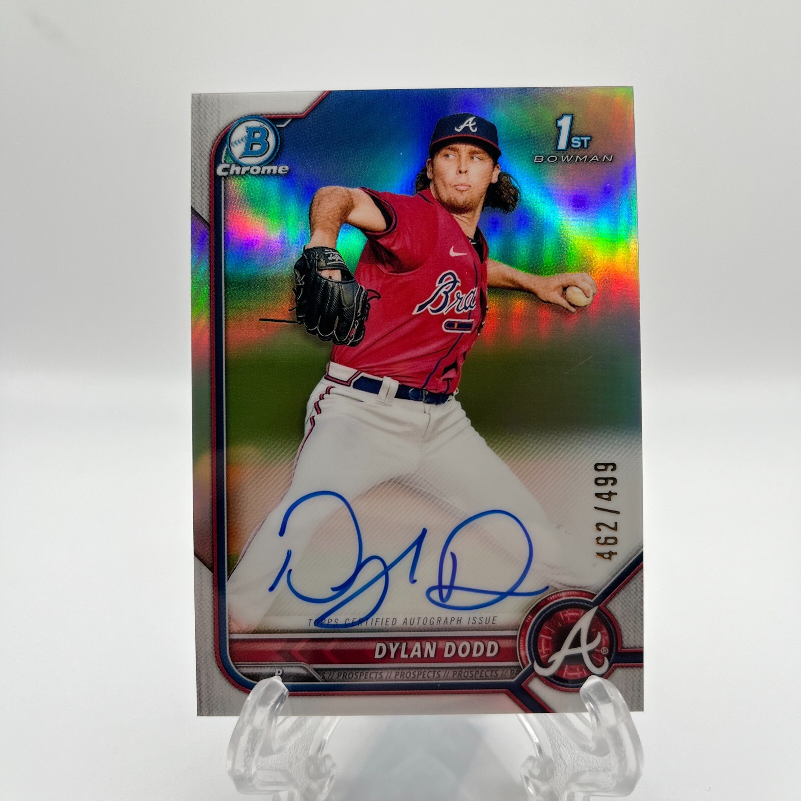 Dylan Dodd Autograph 2022 Bowman Chrome Refractor SP /499 #CPA-DD