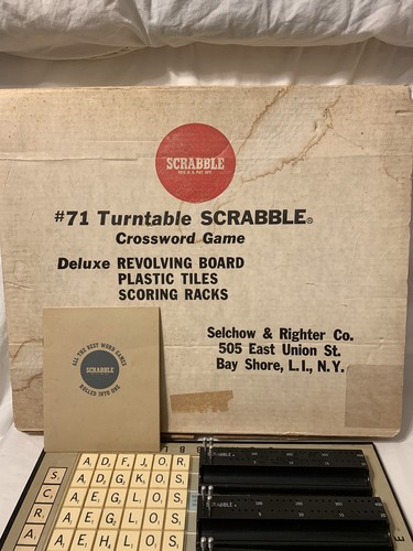 UNGLAUBLICH SELTEN ca. 1954/55 Selchow & Righter #71 Deluxe Plattenspieler Scrabble - Bild 2 von 8