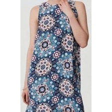 Ann Taylor LOFT Multiple Colors Medallion Floral Sleeveless All Rayon Dress XS