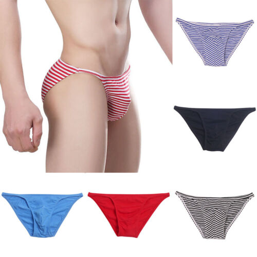 Mens Sexy Underwear Tanga Briefs Striped Low Waist U Pouch Bikinis Underpants US - Picture 3 of 32