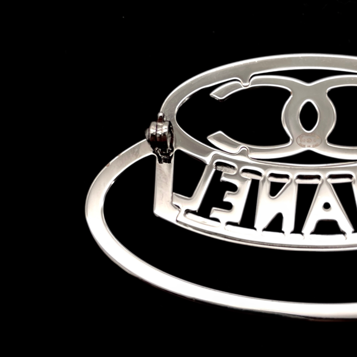 RAREAuth CHANEL CC LOGO Hat Brooch Silver B17B Vintage From Japan